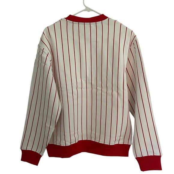 Bogey Boys Men's Red Pinstripe Crewneck Long Sleeve Sweatshirt XL New - Picture 6 of 7